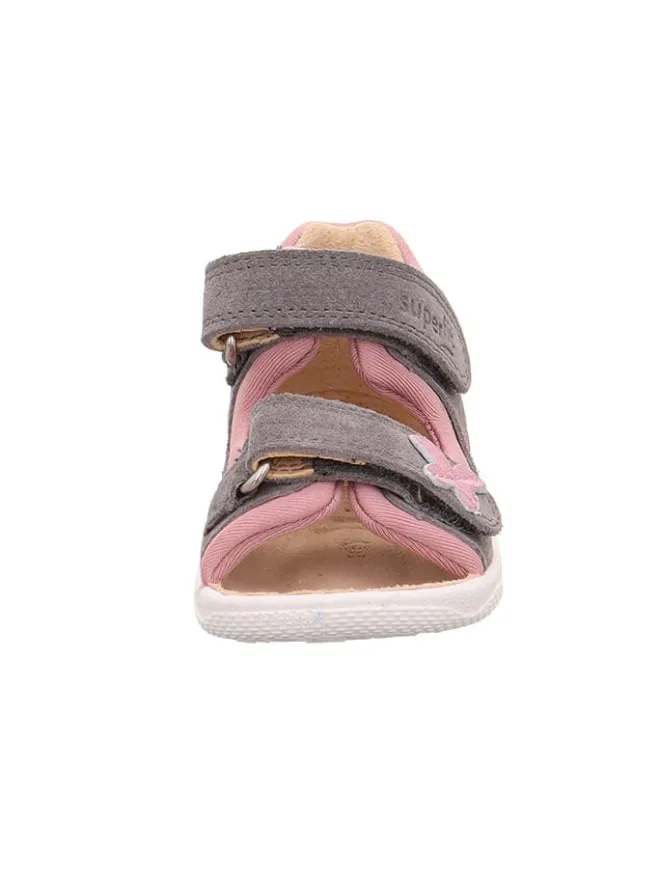 superfit Sandalen^Leder-Sandalen in Grau/ Rosa
