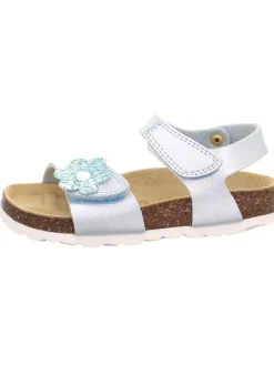 Leder-Sandalen in Hellblau/ Silber>superfit Discount