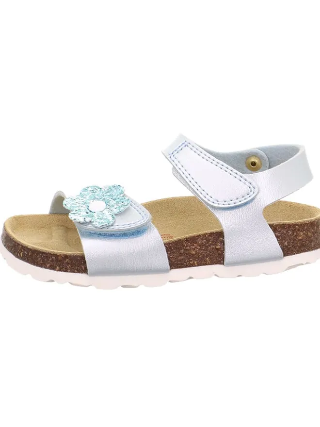 Leder-Sandalen in Hellblau/ Silber>superfit Discount