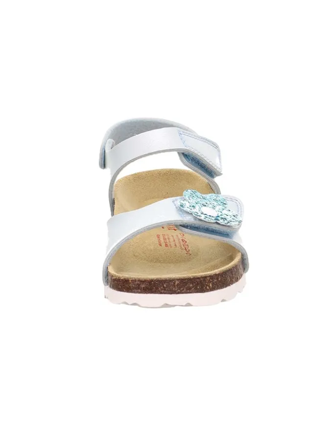 Leder-Sandalen in Hellblau/ Silber>superfit Discount