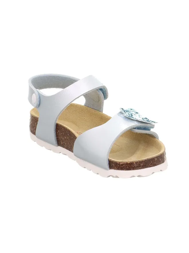 Leder-Sandalen in Hellblau/ Silber>superfit Discount