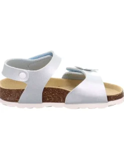 Leder-Sandalen in Hellblau/ Silber><noscript><img width=
