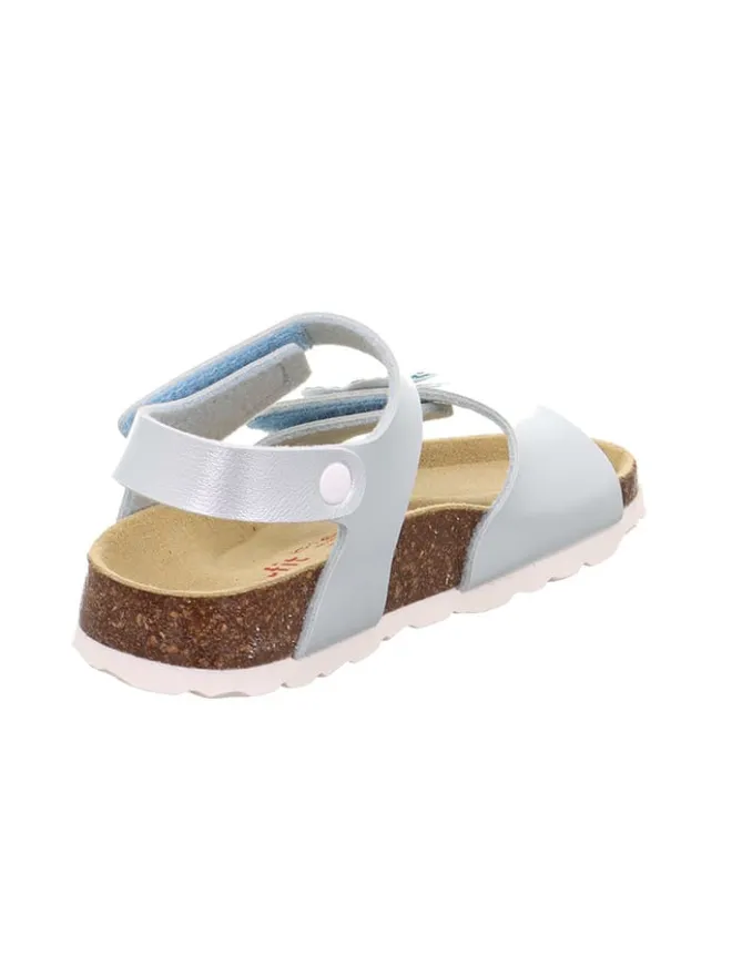 Leder-Sandalen in Hellblau/ Silber>superfit Discount