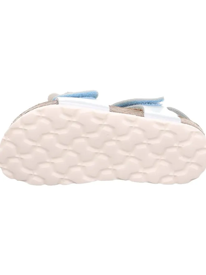 Leder-Sandalen in Hellblau/ Silber>superfit Discount