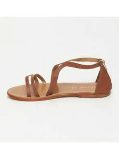 Leder-Sandalen in Hellbraun><noscript><img width=
