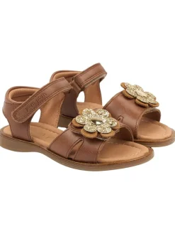 Leder-Sandalen in Hellbraun>POM POM New