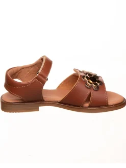 Leder-Sandalen in Hellbraun>kmins Outlet