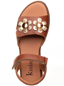 Leder-Sandalen in Hellbraun><noscript><img width=