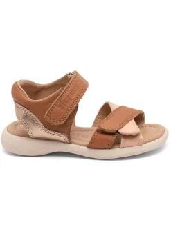 bisgaard Sandalen·Sandalen^Leder-Sandalen in Hellbraun/ Rosa