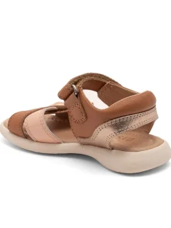 bisgaard Sandalen·Sandalen^Leder-Sandalen in Hellbraun/ Rosa