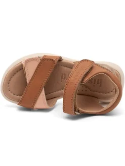 bisgaard Sandalen·Sandalen^Leder-Sandalen in Hellbraun/ Rosa