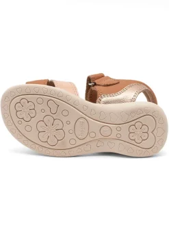 bisgaard Sandalen·Sandalen^Leder-Sandalen in Hellbraun/ Rosa