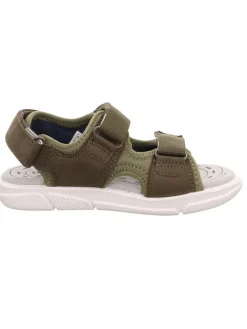 Leder-Sandalen in Khaki><noscript><img width=