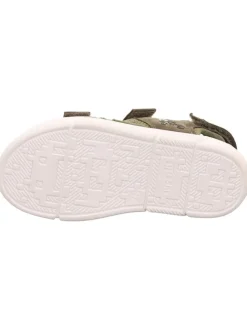 Leder-Sandalen in Khaki><noscript><img width=