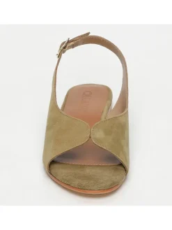 Leder-Sandalen in Khaki>CALANK Hot