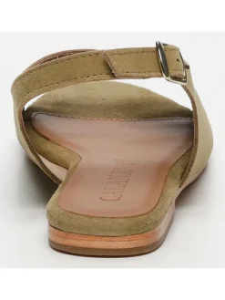 Leder-Sandalen in Khaki><noscript><img width=