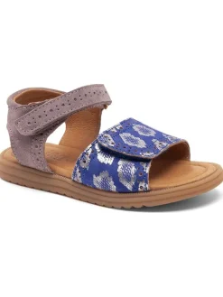 bisgaard Sandalen·Sandalen^Leder-Sandalen in Lila/ Blau/ Silber