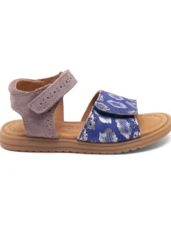 bisgaard Sandalen·Sandalen^Leder-Sandalen in Lila/ Blau/ Silber