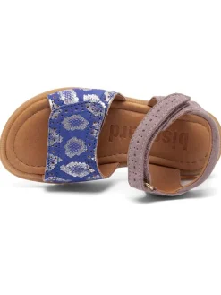bisgaard Sandalen·Sandalen^Leder-Sandalen in Lila/ Blau/ Silber