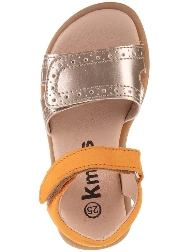 kmins Sandalen·Sandalen^Leder-Sandalen in Orange/ Gold