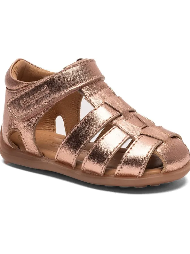 Leder-Sandalen in Rosa/ Gold>bisgaard New