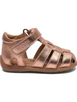 Leder-Sandalen in Rosa/ Gold>bisgaard New