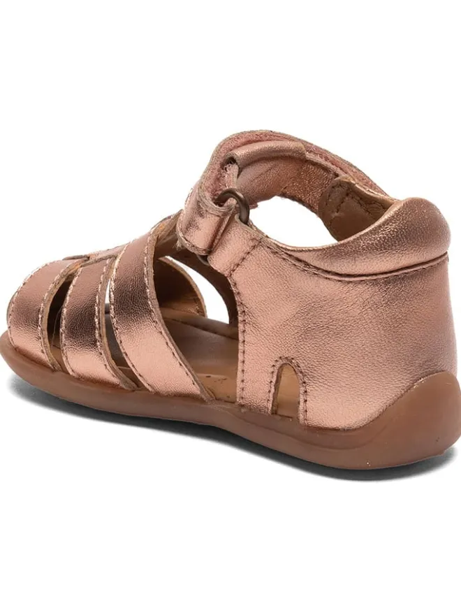Leder-Sandalen in Rosa/ Gold>bisgaard New