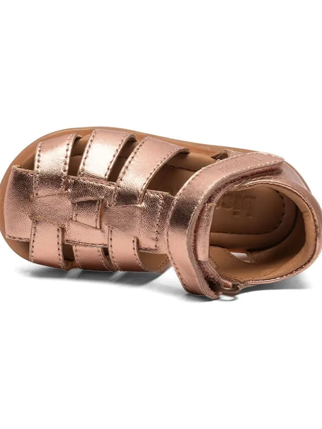 Leder-Sandalen in Rosa/ Gold>bisgaard New