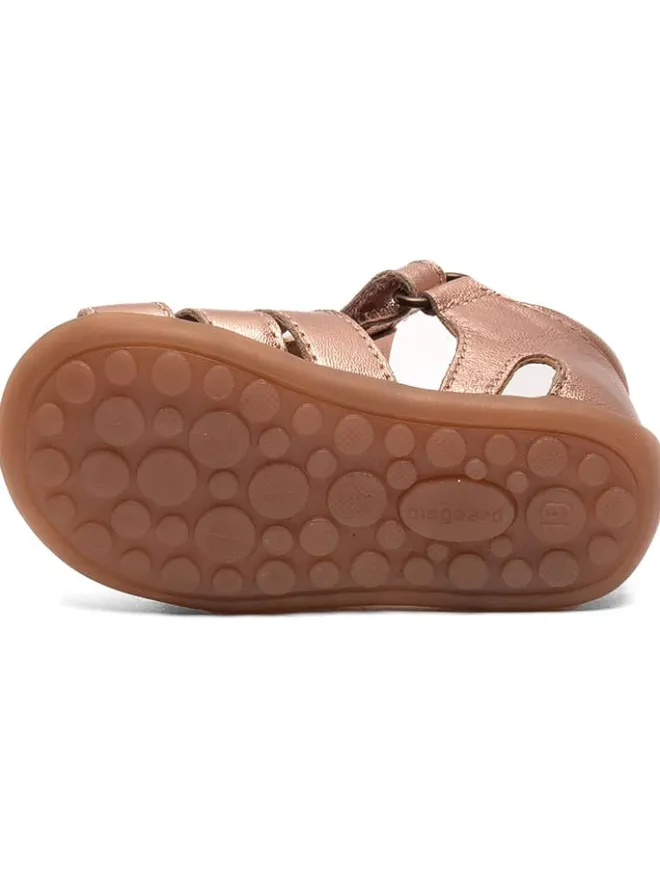 Leder-Sandalen in Rosa/ Gold>bisgaard New