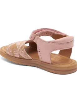 Leder-Sandalen in Rosa/ Gold><noscript><img width=