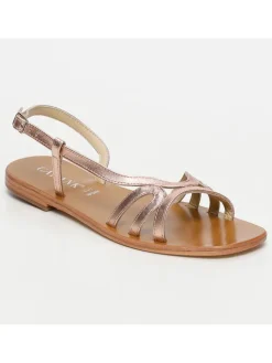 CALANK Sandalen^Leder-Sandalen in Rosegold