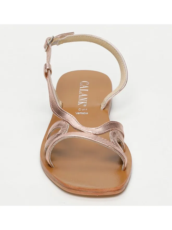 CALANK Sandalen^Leder-Sandalen in Rosegold