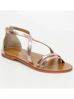 Leder-Sandalen in Rosegold>CALANK Hot
