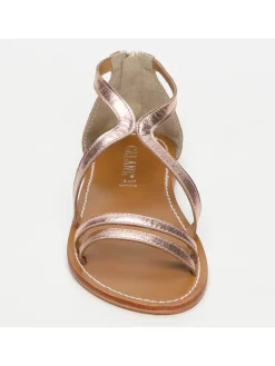 Leder-Sandalen in Rosegold>CALANK Hot