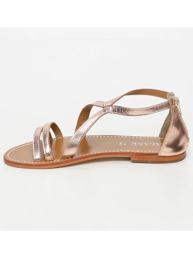 Leder-Sandalen in Rosegold>CALANK Hot