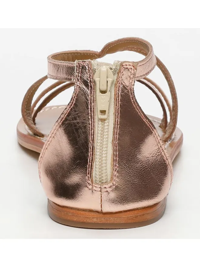 Leder-Sandalen in Rosegold>CALANK Hot