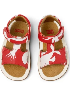Camper Sandalen^Leder-Sandalen in Rot/ Weiß