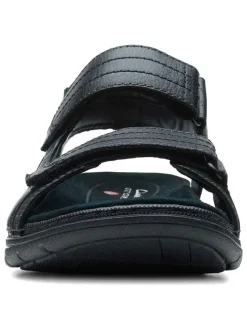 Leder-Sandalen in Schwarz><noscript><img width=