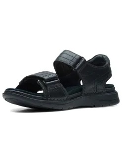 Leder-Sandalen in Schwarz><noscript><img width=