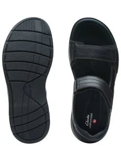 Leder-Sandalen in Schwarz><noscript><img width=