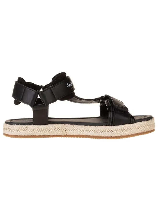 Pepe Jeans FOOTWEAR Sandalen & Pantoletten^Leder-Sandalen in Schwarz