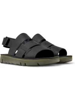 Leder-Sandalen in Schwarz>Camper Sale