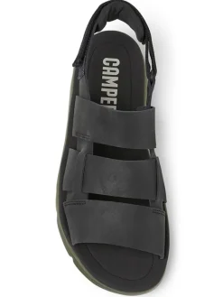 Leder-Sandalen in Schwarz><noscript><img width=