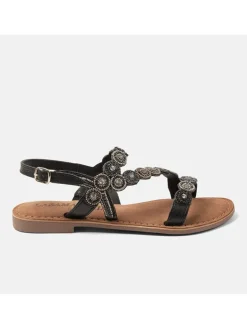 Lazamani Sandalen^Leder-Sandalen in Schwarz
