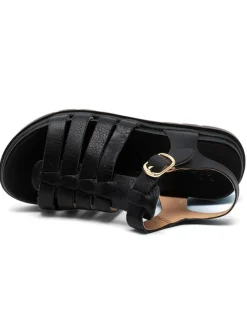 Leder-Sandalen in Schwarz><noscript><img width=