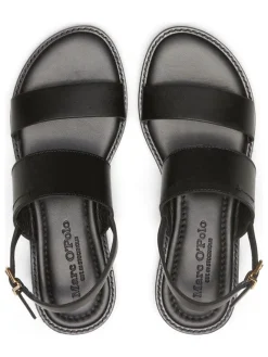 Leder-Sandalen in Schwarz><noscript><img width=