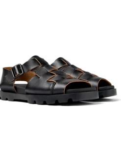 Leder-Sandalen in Schwarz>Camper Sale