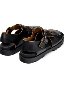 Leder-Sandalen in Schwarz>Camper Sale