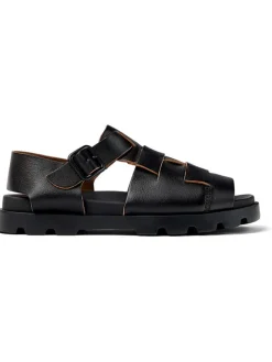 Leder-Sandalen in Schwarz><noscript><img width=