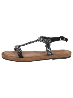Leder-Sandalen in Schwarz/ Bunt>Lazamani Online